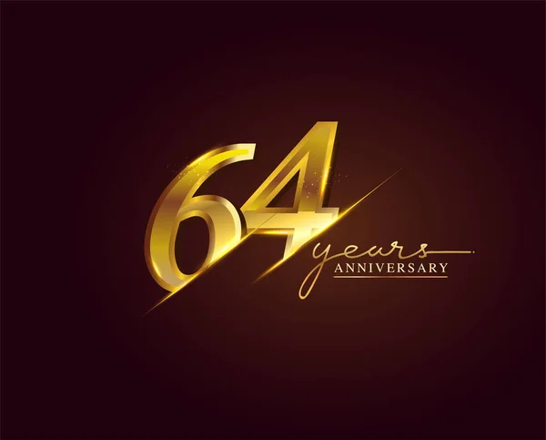 Years Anniversary Logo Golden Colored Isolated Elegant Background Vector Design — Stock Vector