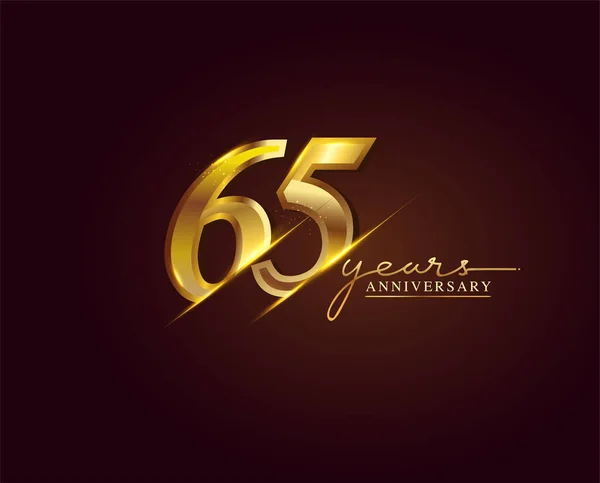 Anos Aniversário Logotipo Dourado Colorido Isolado Fundo Elegante Design Vetorial — Vetor de Stock