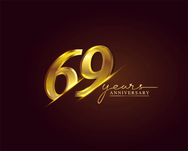 Years Anniversary Logo Golden Colored Izolované Elegantním Pozadí Vektorový Design — Stockový vektor