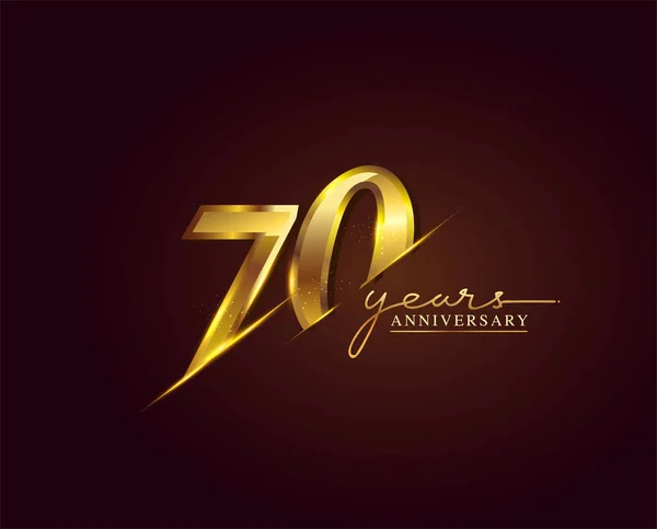 Jaar Jubileum Logo Gouden Gekleurd Geïsoleerd Elegante Achtergrond Vector Ontwerp — Stockvector