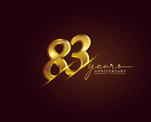 Årsdagen Logotyp Golden Colored Isolerad Elegant Bakgrund Vektor Design För — Stock vektor