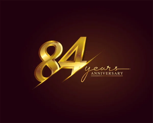 Anos Anniversary Logo Dourado Colorido Isolado Fundo Elegante Design Vetorial — Vetor de Stock