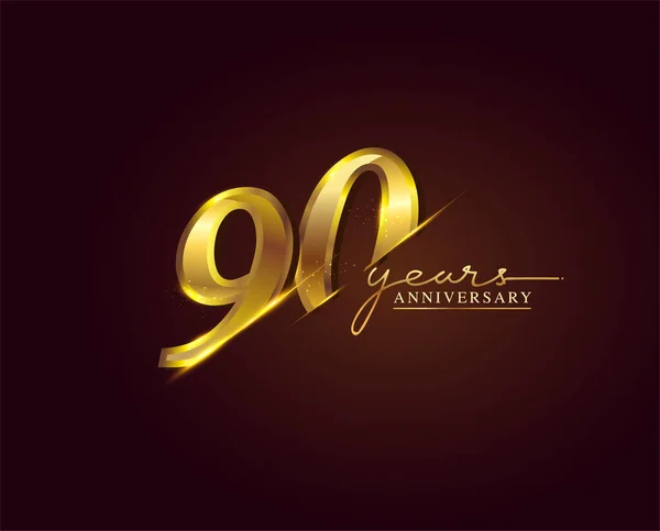 Years Anniversary Logo Golden Colored Isoliert Auf Elegantem Hintergrund Vektordesign — Stockvektor