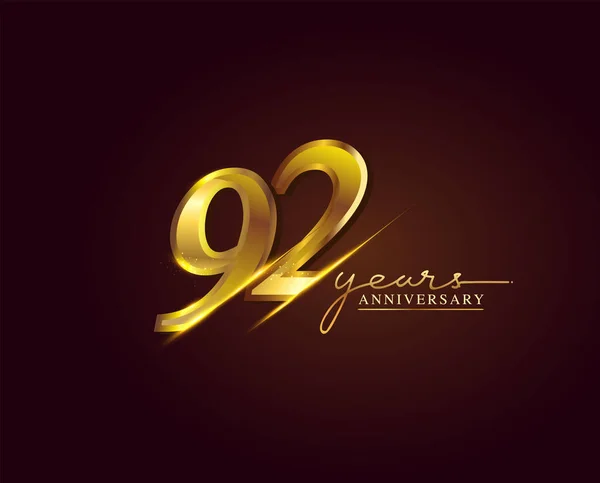 Years Anniversary Logo Golden Colored Isoliert Auf Elegantem Hintergrund Vektordesign — Stockvektor