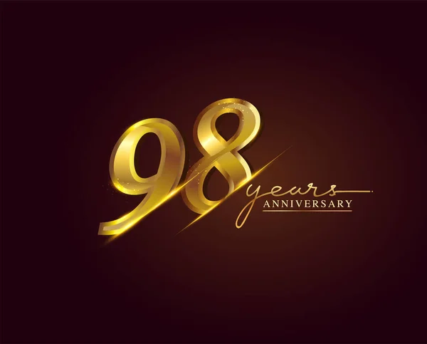 Zarif Zemin Üzerinde Yıl Yıldönümü Logosu Altın Renkli Tebrik Kartı — Stok Vektör