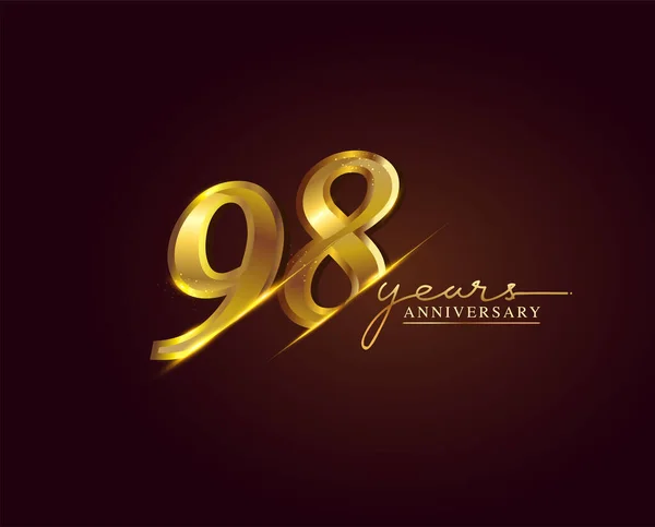 Anos Anniversary Logo Dourado Colorido Isolado Fundo Elegante Design Vetorial —  Vetores de Stock