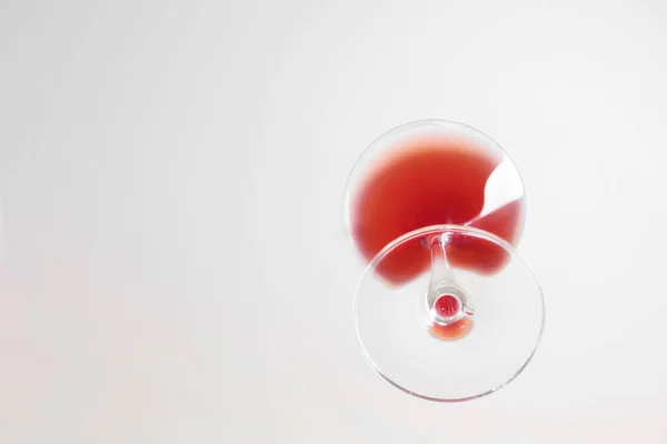 Glass Red Wine Bottom View — Stock Photo, Image