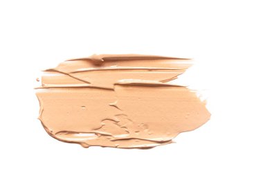 Temeldeki leke beyaz arkaplanda izole edilmiş. Dekoratif kozmetik konsepti, makyaj. Reklam makro fotoğrafçılığı.
