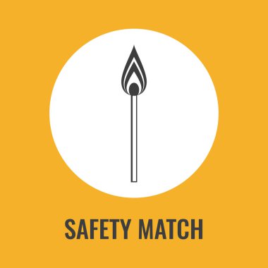 Vektör illüstrasyon, farklı eyaletlerde eşleşme, yeni, yakılmış ve yanmış, bir kutu kibritle birlikte. Simgeler ve pankartlar için tasarım şablonu.