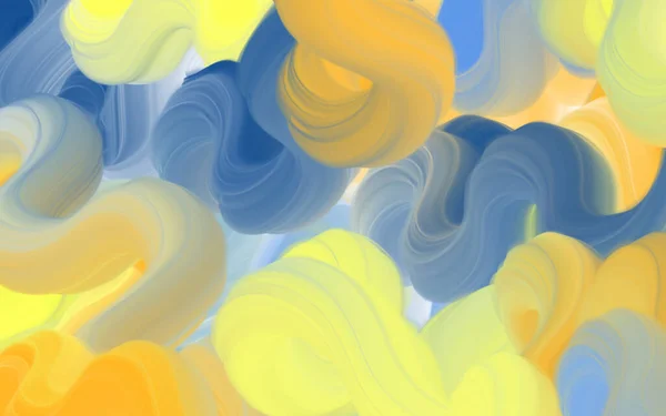 Abstract orange, blue and yellow background. Wave art, banner for web, social network. Copy space.
