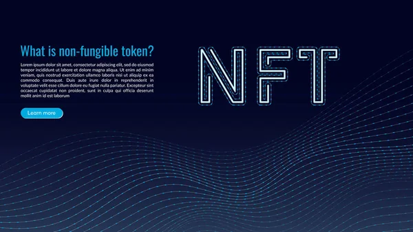 Ntf Conceito Tecnologia Blockchain Criptomoeda Trabalho Token Não Fungível Fundo — Vetor de Stock