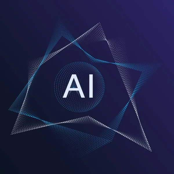 Begreppet Artificiell Intelligens Framtidens Högteknologi Vektorillustration Med Abstrakta Element Design — Stock vektor