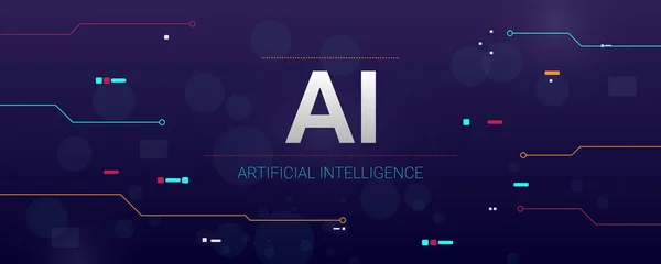 Begreppet Artificiell Intelligens Framtidens Högteknologi Vektorillustration Med Abstrakta Element Design — Stock vektor