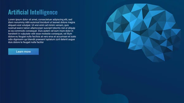 Concetto Intelligenza Artificiale Tecnologie Moderne Illustrazione Del Cervello Basso Stile — Vettoriale Stock