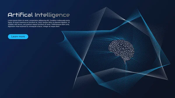 Τεχνητή Νοημοσύνη Έννοια Σύγχρονες Τεχνολογίες Εικονογράφηση Εγκεφάλου Χαμηλό Πολυ Στυλ — Διανυσματικό Αρχείο