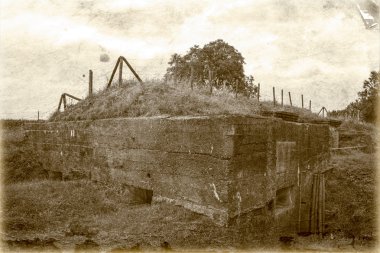 Bunker pillbox great world war 1 flanders belgium clipart