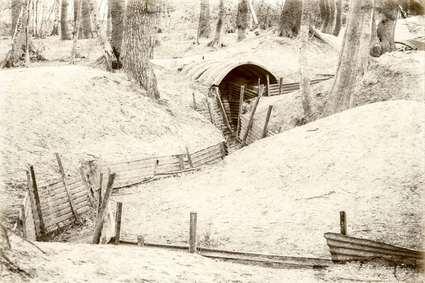 Erster Weltkrieg ein Schützengraben belgischer Flanken — Stockfoto