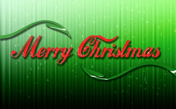 Веселий різдвяний червоний шрифт зелена матриця з листям — стокове фото
