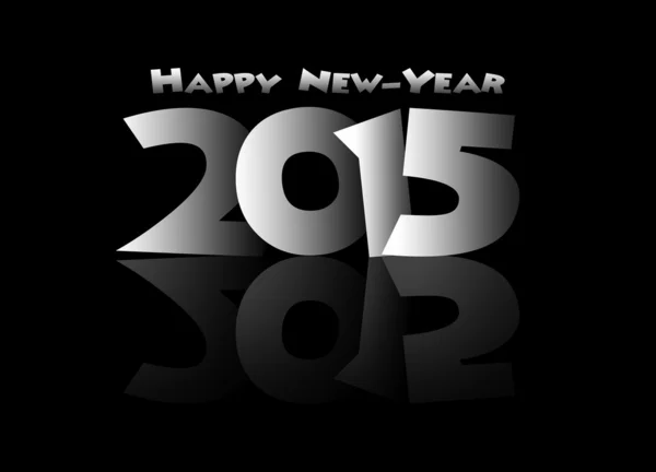 Šťastný nový rok 2015 zrcadlí v černém — Stock fotografie