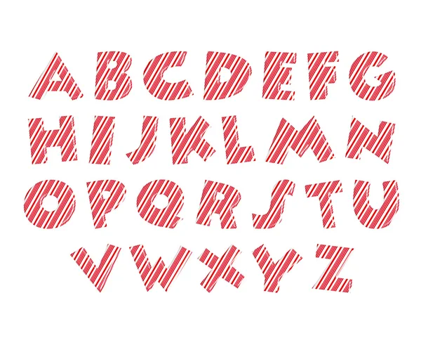 Candy cane ábécé betűtípus piros fehér és rózsaszín színben — Stock Fotó