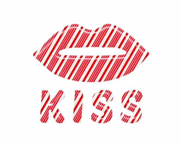 Candy cane läppar du vill kyssa — Stockfoto