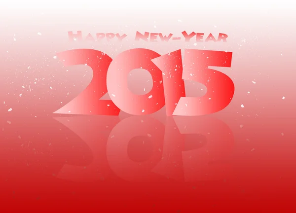 Frohes neues Jahr rot mit Schnee 2015 — Stockfoto