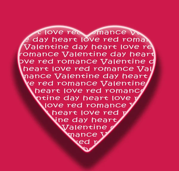 Červená láska srdce pro valentine den typografie — Stock fotografie