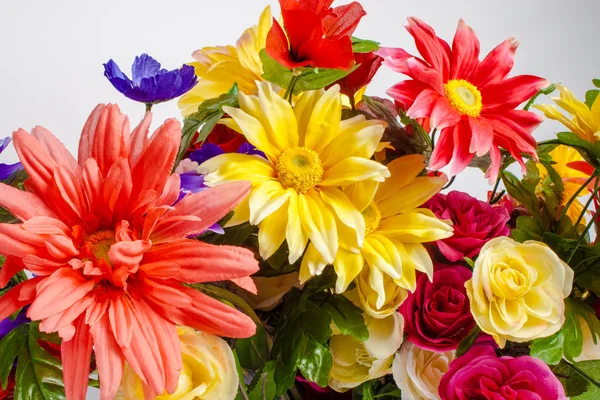 Bir ayrıntı renkli kumaş çiçek — Stok fotoğraf