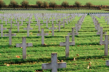 Dünya Savaşı 1 Targette olan Fransız mezarlığı askerler