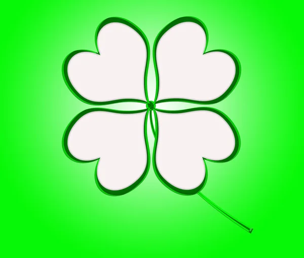 Four leaf clover in green made of hearts — Stock Photo, Image