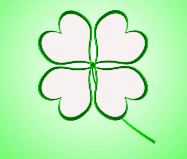 Trevo de quatro folhas em verde feito de corações — Fotografia de Stock