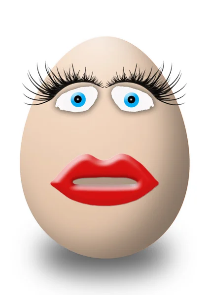 Funny easter and valentines day egg face — Stock Photo, Image