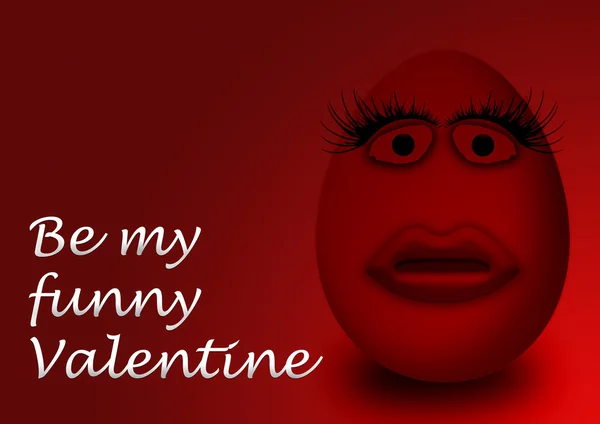 Happy valentines day funny egg face — Stock Photo, Image