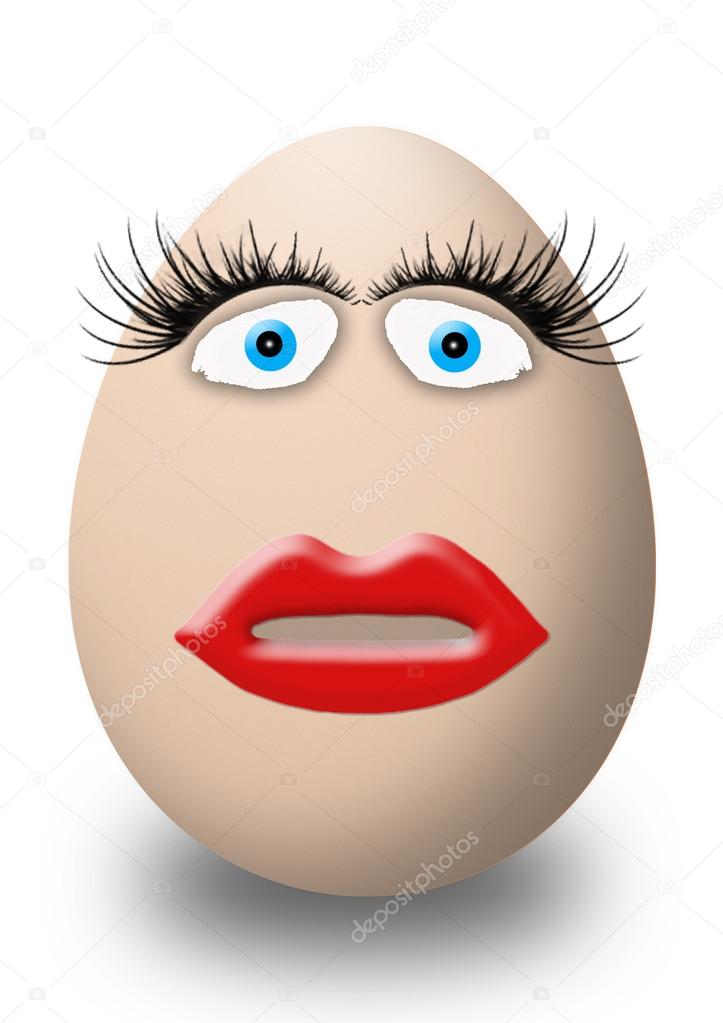 Funny easter and valentines day egg face