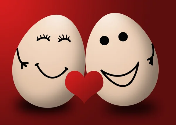 해피 발렌타인 내 계란 사랑 레드 심장 — 스톡 사진