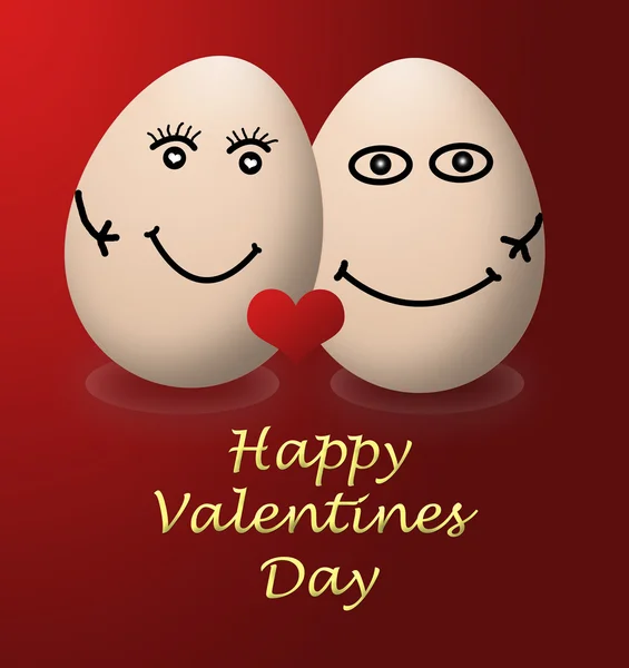 Happy valentines day my egg love red heart — Stock Photo, Image