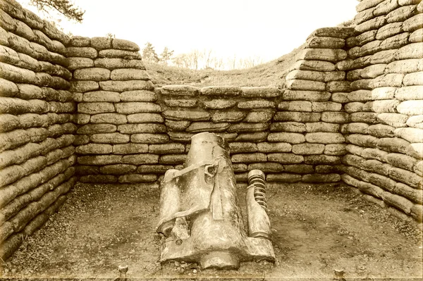 Le trincee sul campo di battaglia di Vimy Prima guerra mondiale Francia — Foto Stock