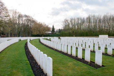 I. Dünya Savaşı Flanders Belçika askerleri mezarlığı düşmüş