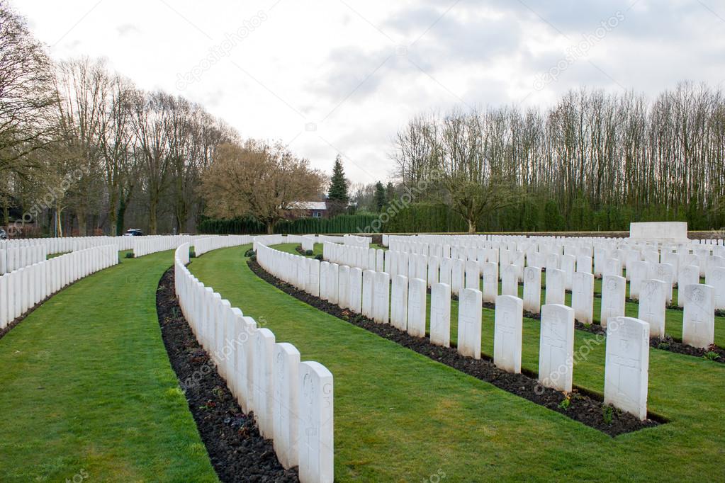 Cemetery fallen soldiers in World War I Flanders Belgium
