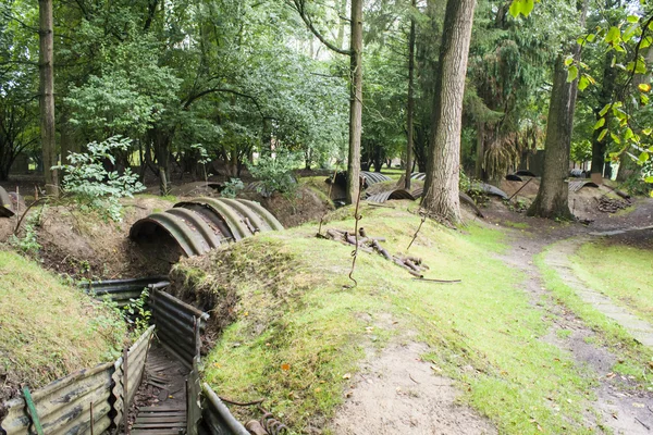 Trincee della prima guerra mondiale in belgio — Foto Stock