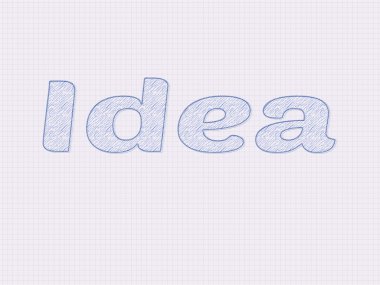 Fikir bir kroki kağıt üzerinde yazılı