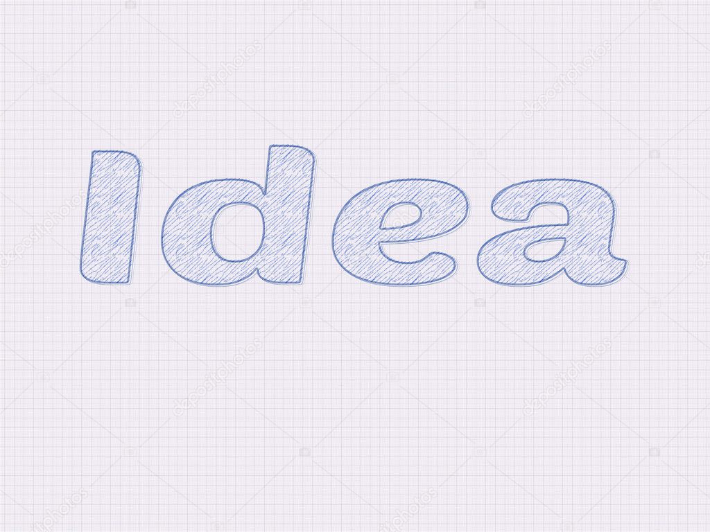 Idea written as a sketch on paper