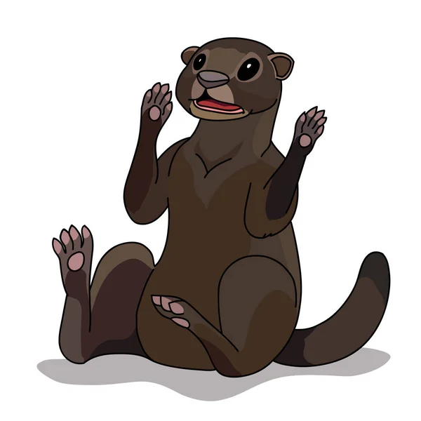 Scared mink, cartoon — Stock Vector