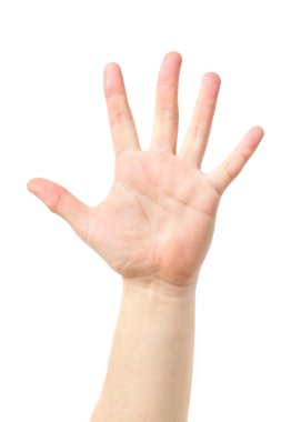 Adam el izole üzerinde beyaz arka plan oturum açın. Erkekler el.