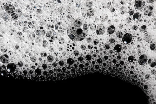 Foam bubbles abstract black background. — Stock Photo, Image