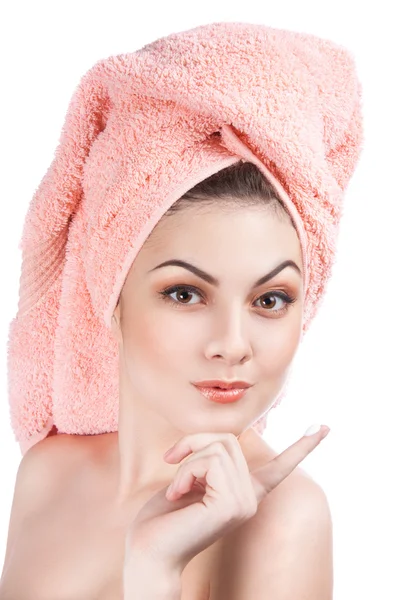 Portrait of a girl cares for the skin — Stock Photo, Image