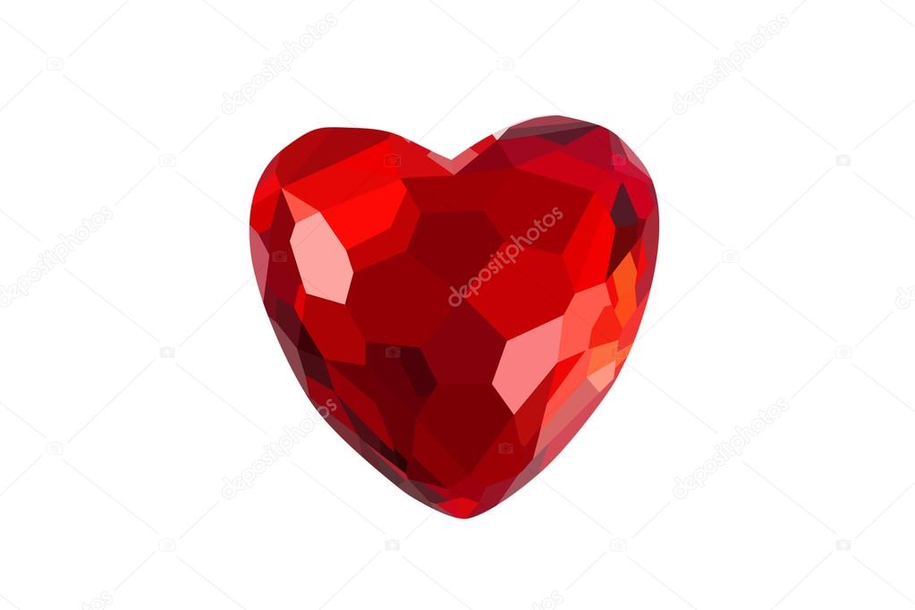 polygonal heart on a white background