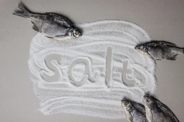 spilling salt and dried salted fish
