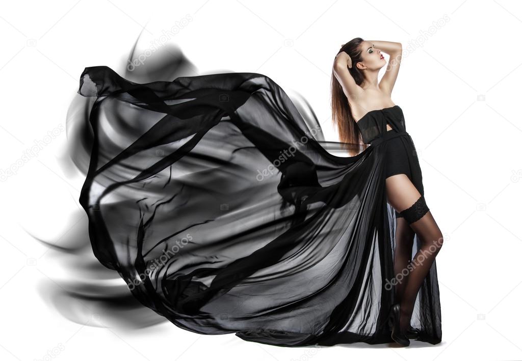 4,633 Long Black Silk Dress Stock Photos, High-Res Pictures, and Images -  Getty Images