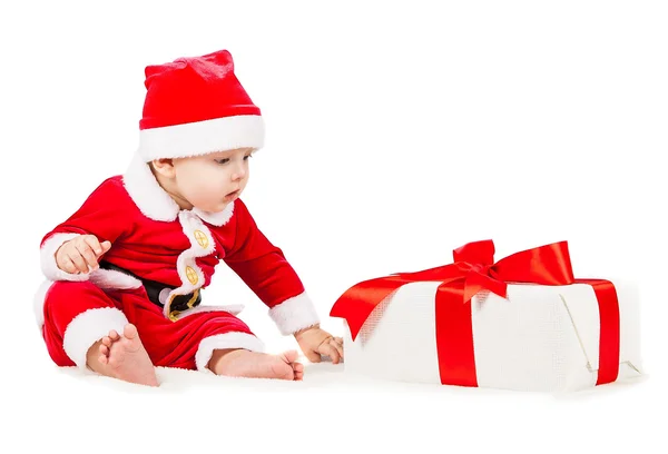 Pequena criança vestida de Papai Noel — Fotografia de Stock